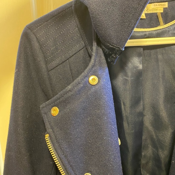 Wool jacket - royal blue with zipper details - Picture 4 of 4
